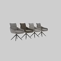 Modern Soft Light Grey Linen Fabric Upholstered Swivel Armchair With Durable Metal Star Base