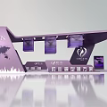 Purple Curved Exhibition Booth With CHUXIN Brand Logo And Display Cabinets
