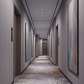 Hotel aisle 3d model