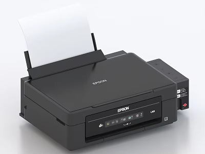 Black EPSON Desktop Printer Essential Office Electrical Appliance With Paper Output 3d model