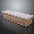 Vintage Stone Storage Box With Intricate Carved Patterns And Smooth Surface 3d model