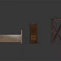 Small Wooden Furniture Collection Including Storage Box Square Container And Shelf Stand
