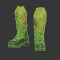 Lace Up Dark Leather Boots With Yellow Fabric Cuffs Thick Non Slip Soles Outdoor Hiking Use