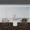 Modern Study Room With Large Windows Venetian Blinds Wooden Floors Designer Chairs And City View