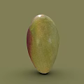 Fresh Red and Green Mango Fruit Isolated on Simple Green Background 3d model
