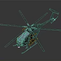 Advanced Space Exploration Helicopter With Transparent Cockpit Rotors And Dark Background