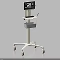 Medical Mobile Cart With Adjustable Monitor Display And Storage Tray For Clinical Healthcare Settings