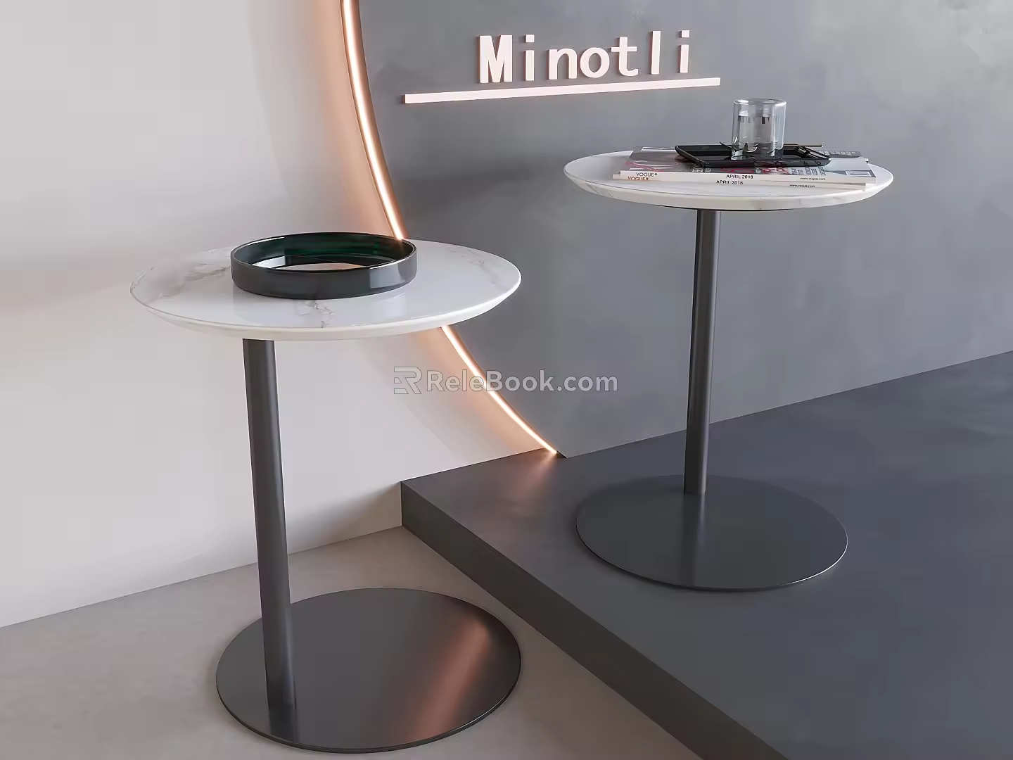 Round table, side table, tea table, corner table 3d model