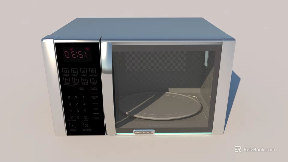 Modern Microwave Oven Kitchen Appliance With Digital Display And Control Panel 3d model