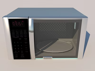 Modern Microwave Oven Kitchen Appliance With Digital Display And Control Panel 3d model