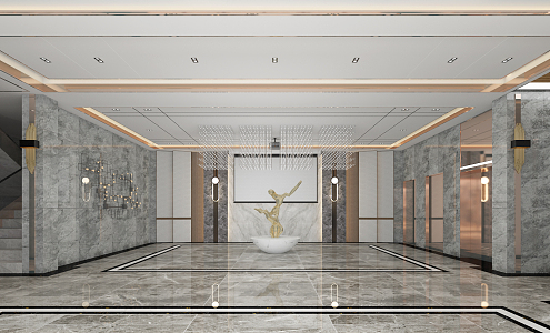 Modern Hall Panoramic View 3d model