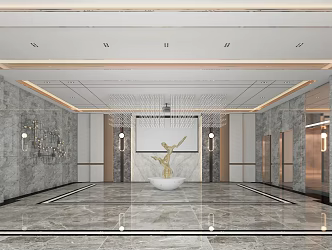 Modern Hall Panoramic View 3d model