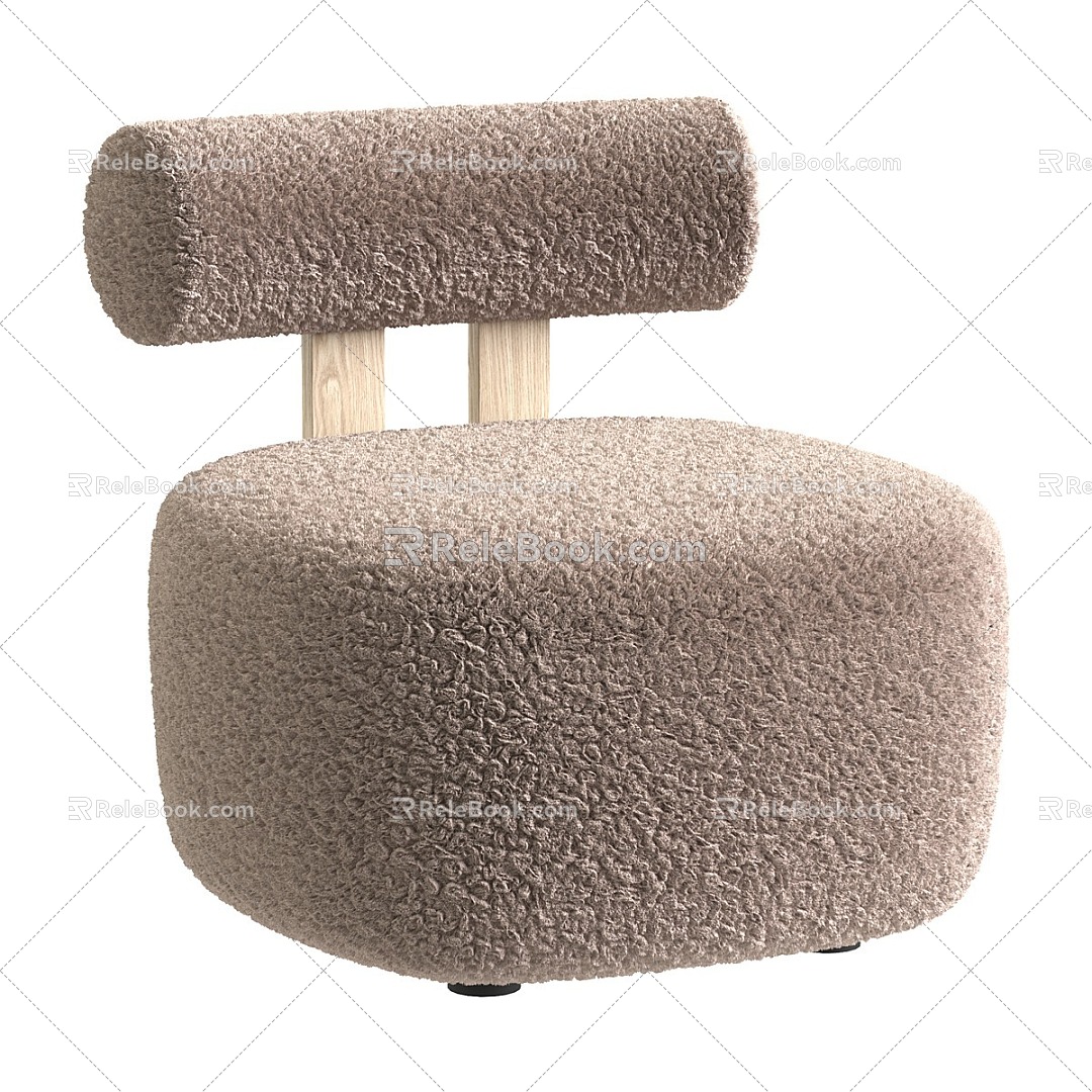 Nordic Simple Single Casual Sofa 3d model