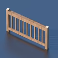 Garden Ornament Wooden Railing With Vertical Slats And Square Posts Simple Design