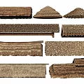 thatched hut thatched hut thatched pavilion awning haystack straw roof haystack eaves 3d model