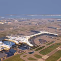 Aerial View Airport Planning With Modern Terminal Runways And Tarmac Layout