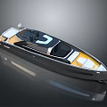 Luxury Modern Yacht With Sleek Black Hull And Wooden Deck Design