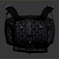 Stylish Dark Colored Backpack Featuring Geometric Pattern And Buckle Design With Adjustable Straps 3d model