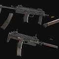 mp7 submachine gun automatic submachine gun 3d model