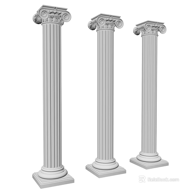 Classical Roman Columns With Ornate Capitals And Fluted Shafts Architectural Design 3d model 