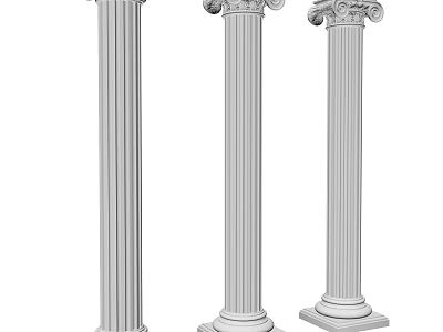 Classical Roman Columns With Ornate Capitals And Fluted Shafts Architectural Design 3d model