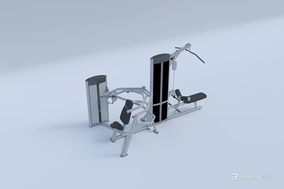 Home Gym Multifunctional Sports Equipment With Weight Tower Pull Rope And Metal Frame 3d model 