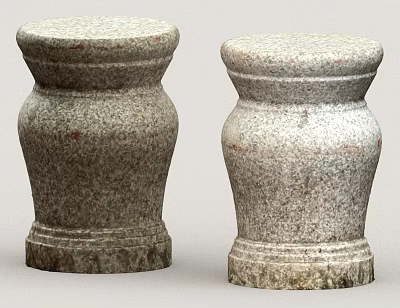 Ornamental Granite Landscape Sculptures With Decorative Base And Natural Texture 3d model