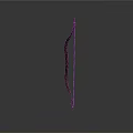 Isolated Traditional Black Bow Weapon with Classic Curved Shape and Wooden Craft