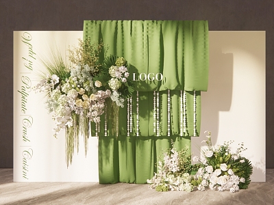 Modern Beauty Chen Green Cloth Mantle Wedding model