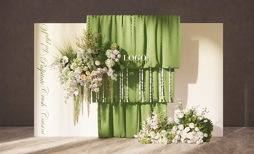 Modern Beauty Chen Green Cloth Mantle Wedding 3d model