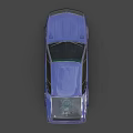 Blue Vintage Sports Car With Streamlined Body And Unique Front Headlights