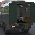 Green Vintage Military Truck With Rugged Off Road Design Front Grille And Roof Equipment