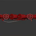 Red Industrial Pipes With Valves And Connection Structure In Pipeline System 3d model