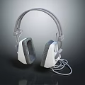Modern Over Ear Headphones Design With White Gray Soft Earmuffs And Wired Cable