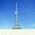 Tall Modern Tower Featuring Glass Sphere Top And Metallic Frame Under Clear Blue Sky