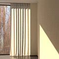 Black Leather Single Sofa In Living Room With Gray Terrazzo Wall And Curtains