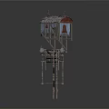 Vintage Industrial Metal Equipment Structure With Roof Platform And Supporting Legs