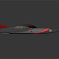 Luxury Speedboat With Sleek Black Red Design And Select Logo