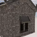 Traditional Ancient Architecture With Brick Wall Tiled Roof Ornate Eaves And Fortune Relief Design