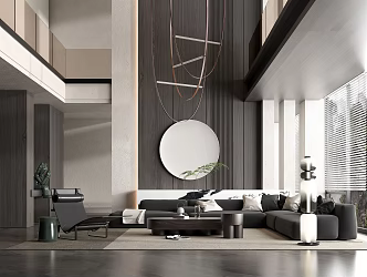 Modern Duplex Living Room Villa Living Room 3d model