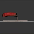 Durable Metal Trowel With Red Handle For Construction And Masonry Work 3d model