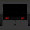 Black Cargo Trailer With Open Bed Sturdy Construction And Reflective Strips 3d model