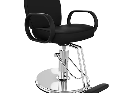 Medical Equipment Comfortable Black Upholstered Adjustable Chair with Chrome Metal Base and Armrests 3d model