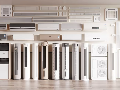 Various Styles of Air Conditioners and Fans for Home Living Space 3d model Various Styles of Air Conditioners and Fans for Home Living Space 3d model