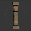 national style roman pillar stone pillar stone pillar 3d model