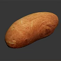 Freshly Baked Golden Crust Bread on Black Background with Shiny Surface