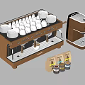 Modern Kitchen Coffee Machine With Coffee Cups And Pods On Countertop