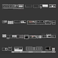 Professional Commercial Kitchen Appliances Layout With Various Stainless Steel Equipment And Storage