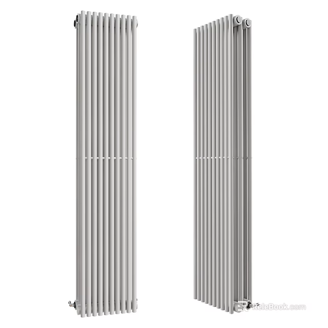Modern Vertical Striped Radiators For Home Heating 3d model