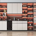 Modern Wine Cabinet Interior Design With Glass Doors LED Lighting And Wine Storage
